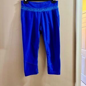 Talbots Tek Stretch Royal Blue Capri Leggings Size SP